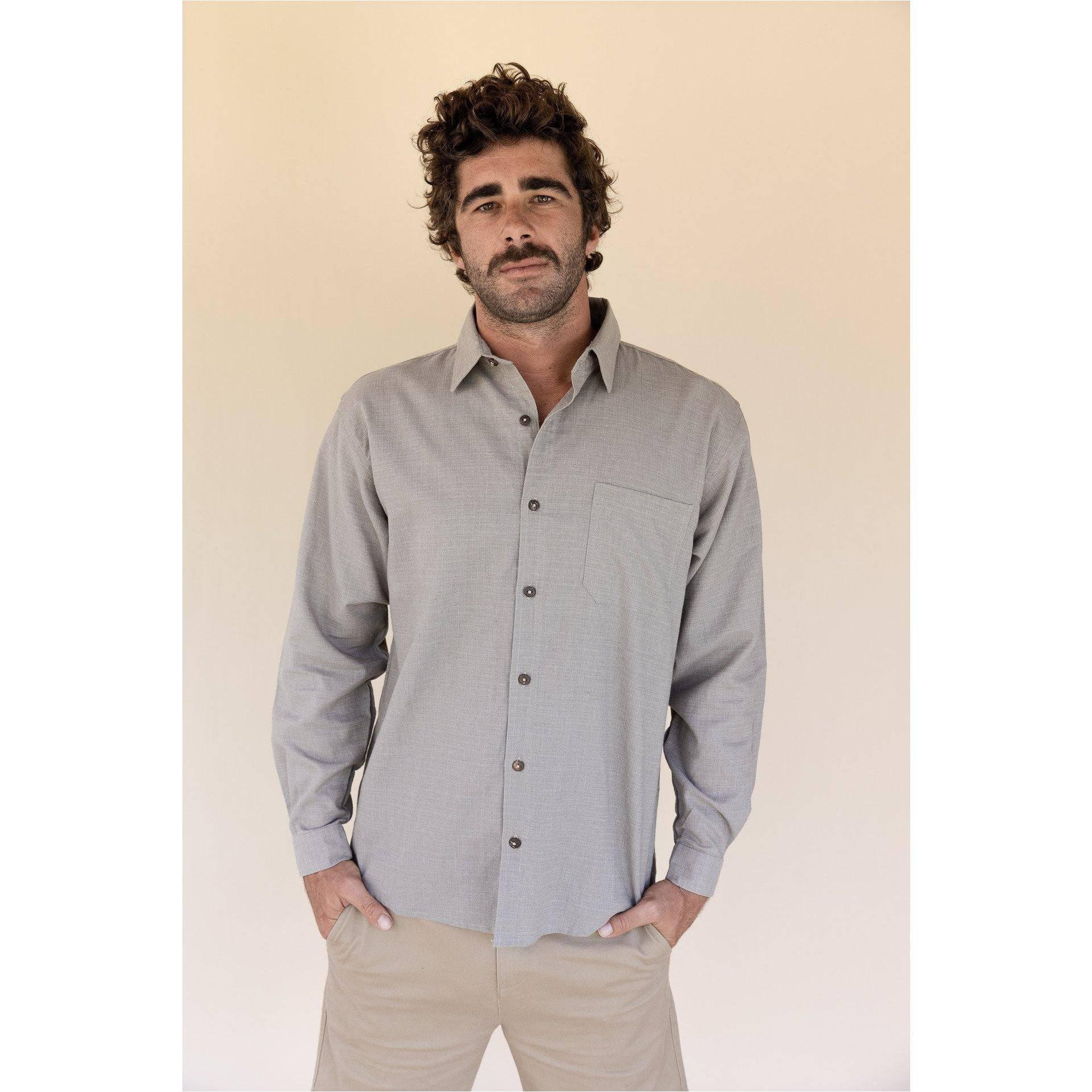 Hemp Clothing Australia - Newtown Long-Sleeve Hemp Shirt - Hemp Store